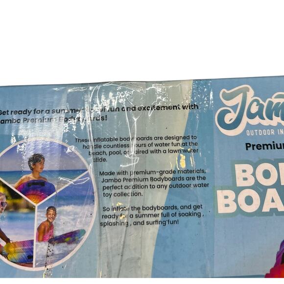 NIB JAMBO Inflatable Surf Body Board with Handles, Boogie Board for Beach - Picture 3 of 7